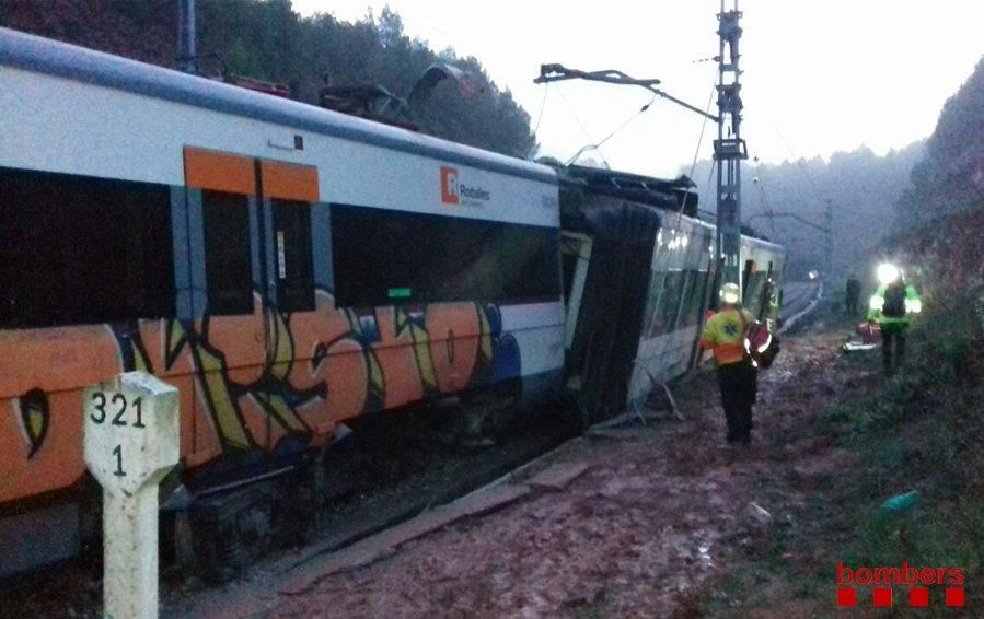 Descarrilament d'un tren a Vacarisses