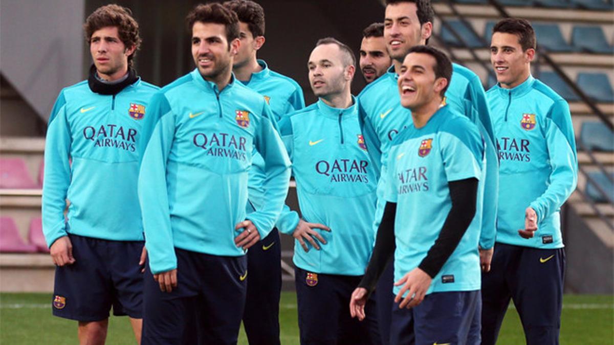 Una imagen de la temporada 2013-14, en la que 17 canteranos formaron parte de la primera plantilla del FC Barcelona 