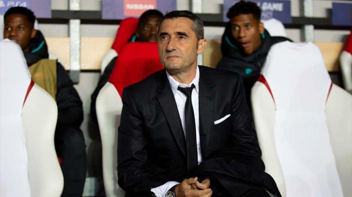 Valverde, en el banquillo visitante del Eden Arena