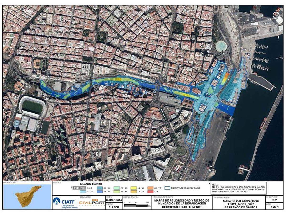 Zonas inundables Santa Cruz de Tenerife