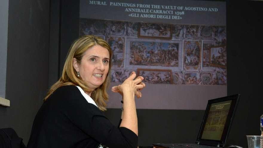 Carla Giovannone, del Instituto Superior de Conservación de Roma, en su intervención. // Gustavo Santos