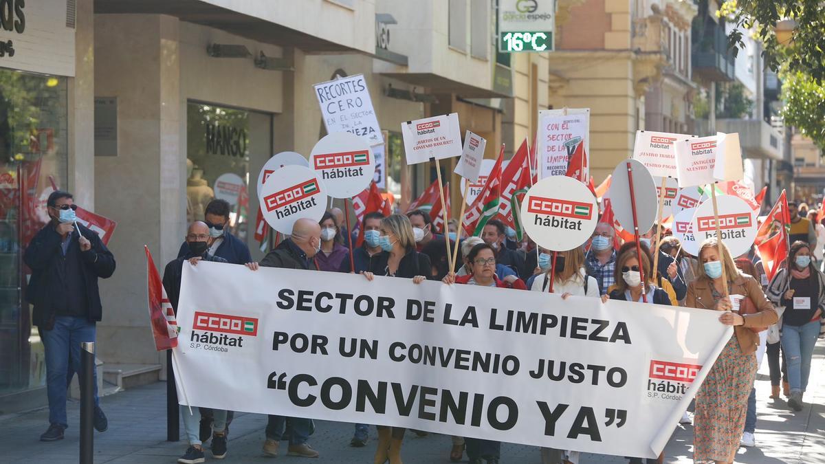 Manifestación del sector de la limpieza.