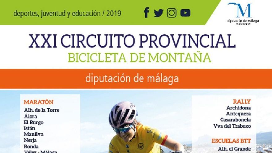 Cartel del XXI Circuito Provincial BTT Diputación de Málaga.