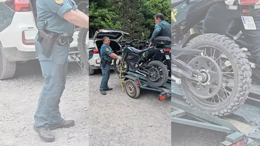 Guardia Civil presta servicio en motocicletas eléctricas todoterreno en el Parque Nacional de Ordesa y Monte Perdido