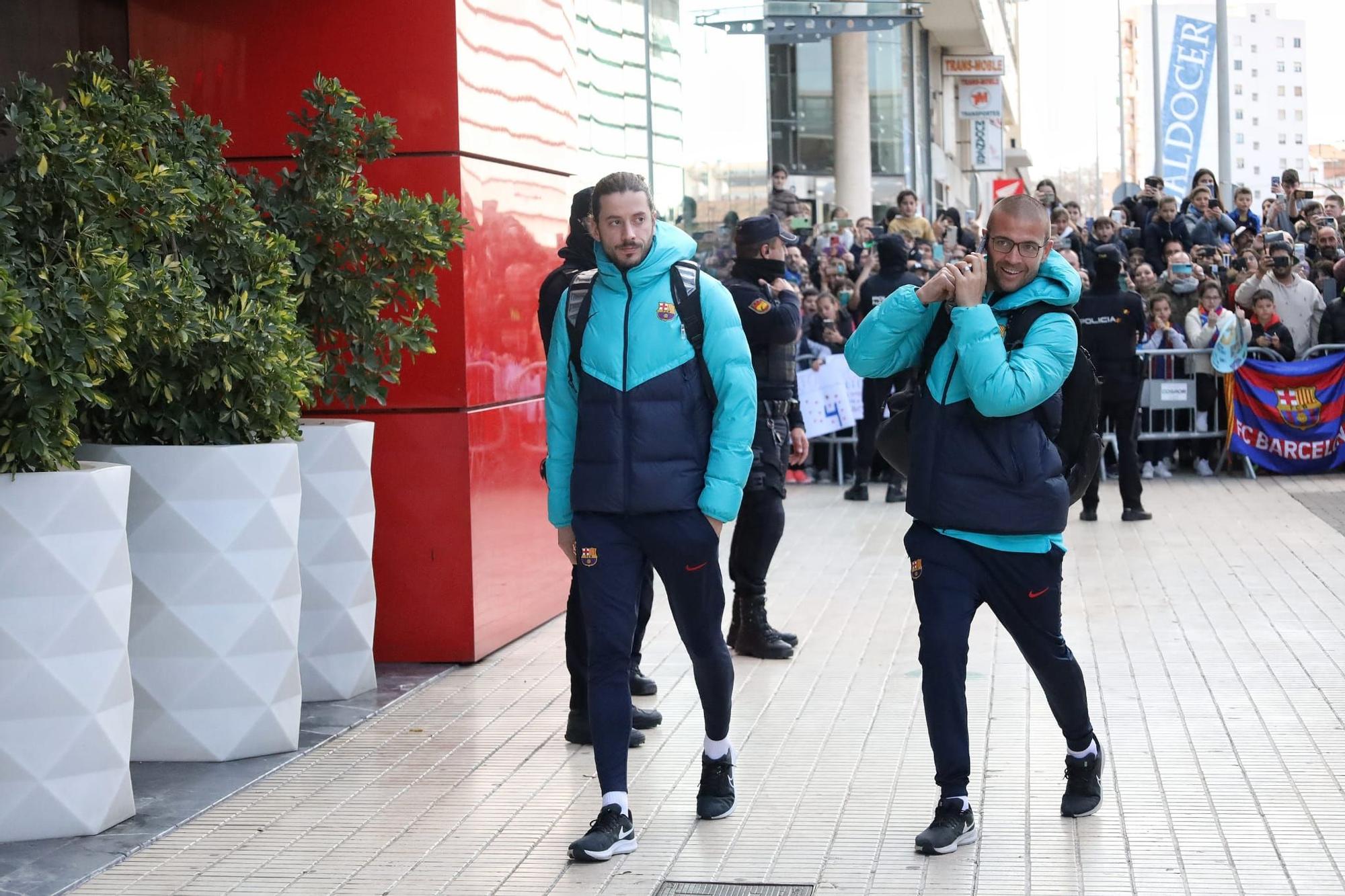 Llegada del Barcelona a Castelló para jugar contra el Villarreal