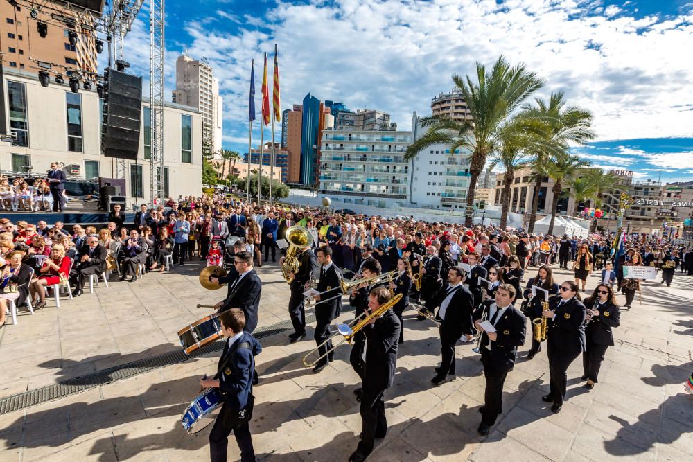 Las bandas marcan el ritmo del arranque de las fiestas de Benidorm.