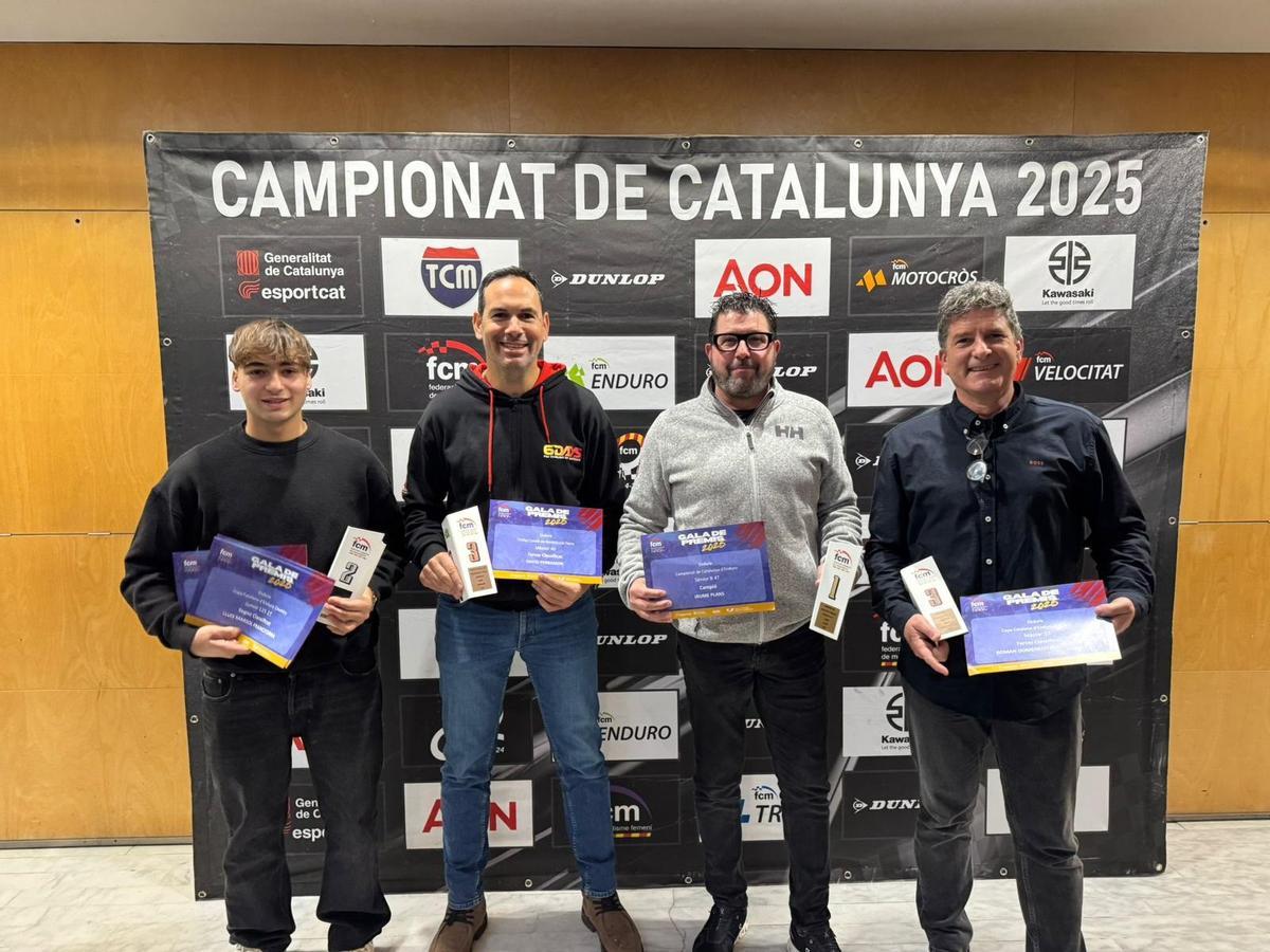 Lluís Marsol, David Perramon, Jaume Plans i Roman Domènech, amb els guardons