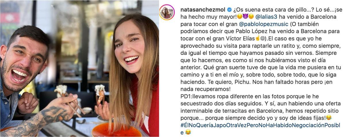 Muestra de la excelente relación que hay entre Natalia Sánchez y Víctor Elías.