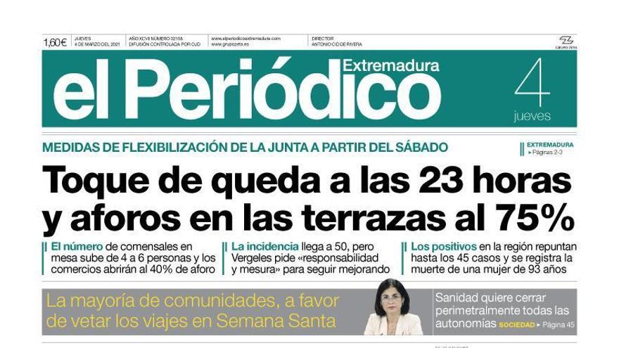 Consulta la portada correspondiente al día 4 de marzo del 2021