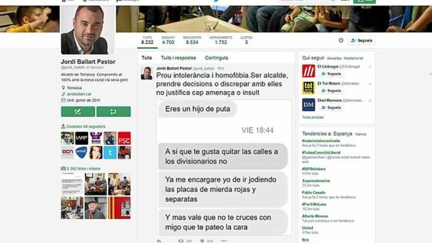 El compte de Twitter de l&#039;alcalde de Terrassa, Jordi Ballart