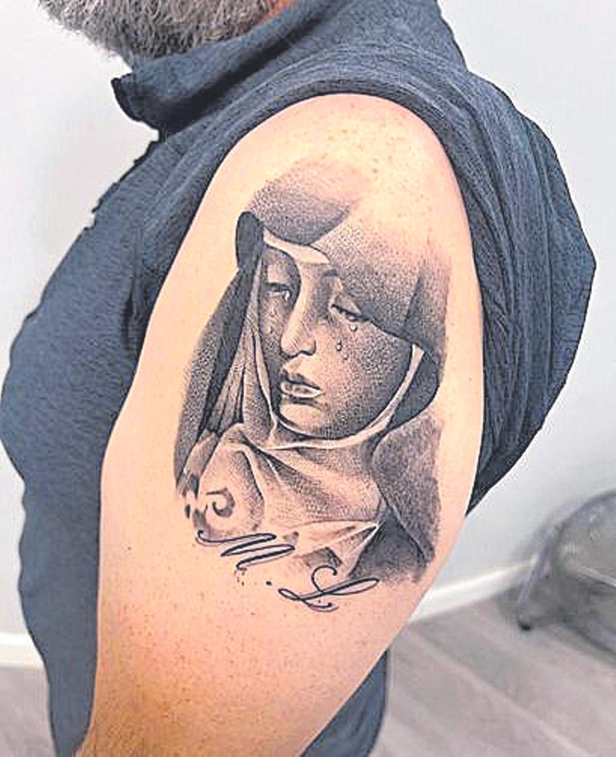 Tatuaje de la Soledad hecho en Amor de Madre