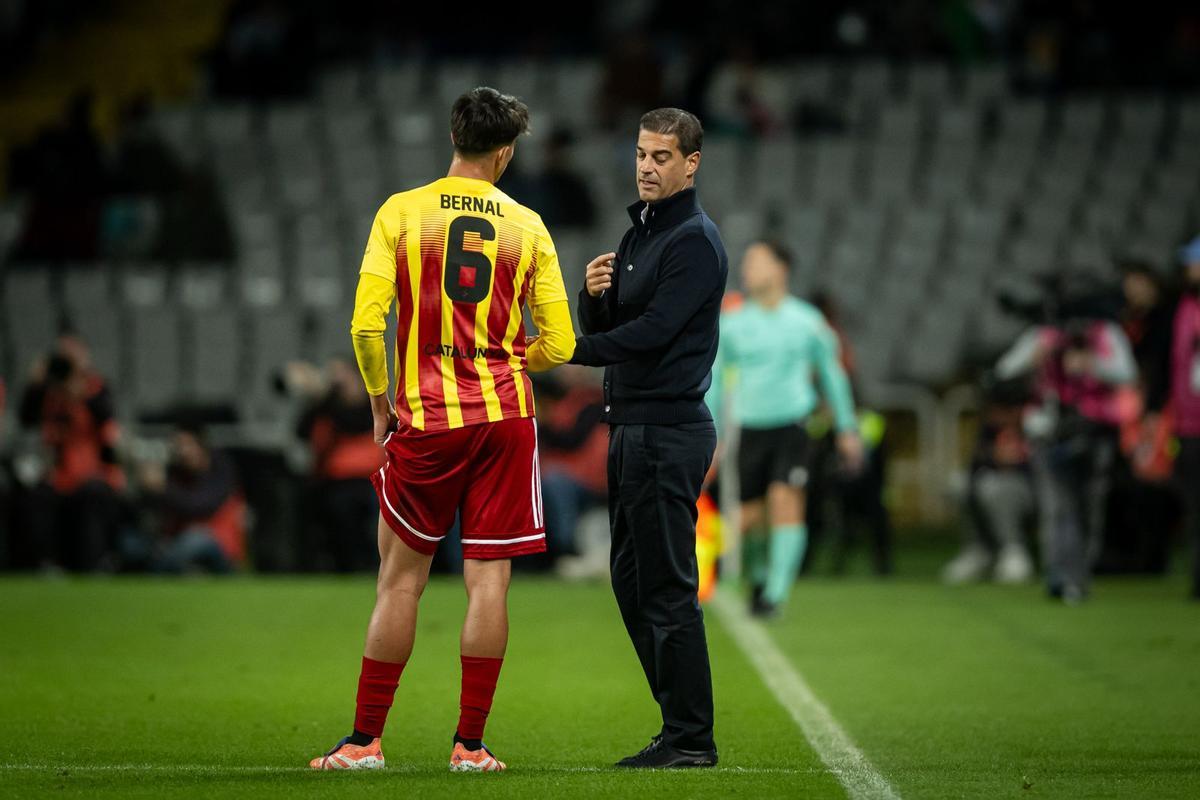 Marc Bernal, durante el Catalunya-Palestina celebrado en Montjuïc