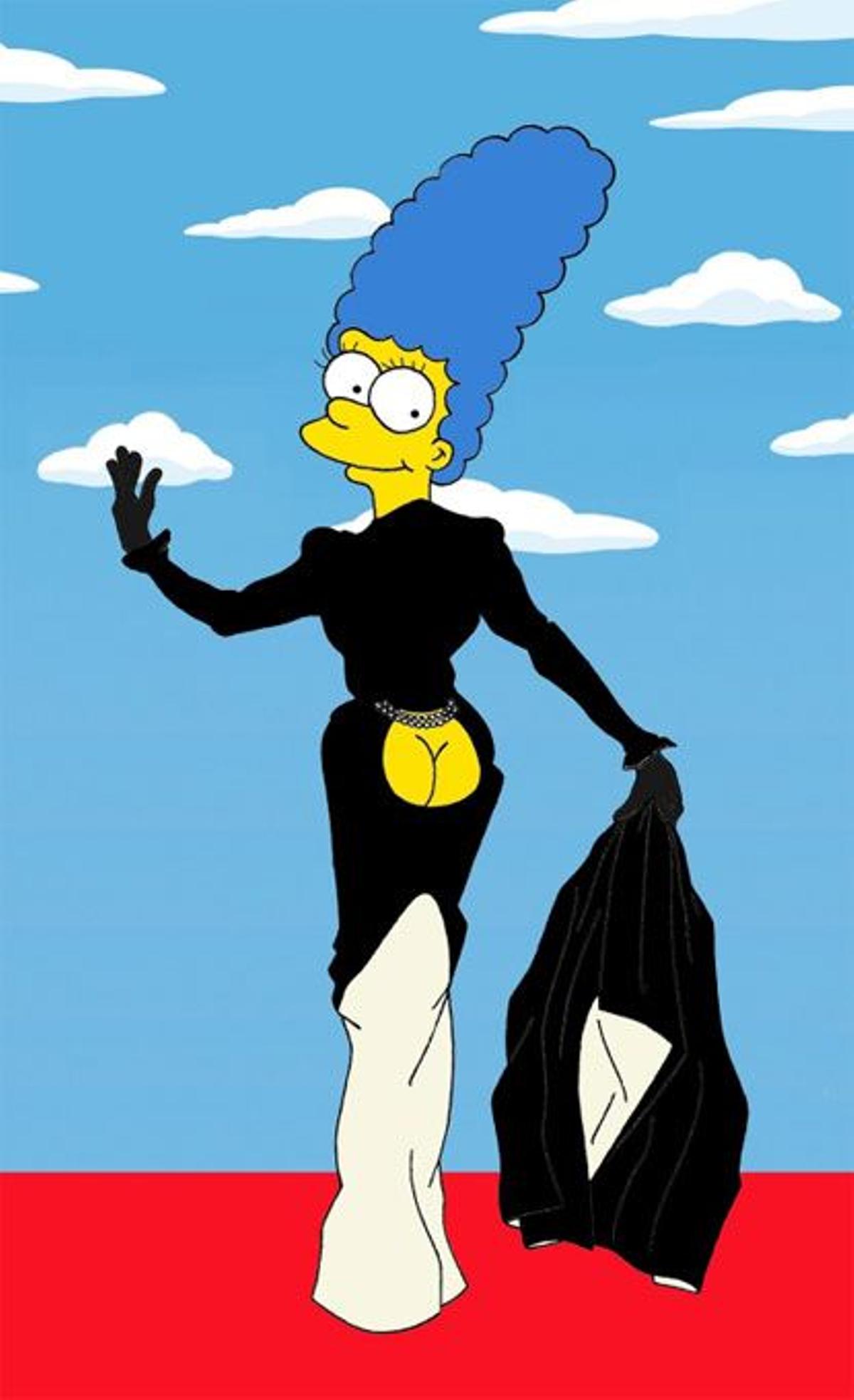 Marge Simposon, Los Simpson, madre, look, vestimenta, alta costura, ilustrador, Alessandro Palombo