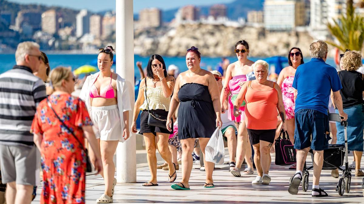 Turistas británicos en Benidorm.