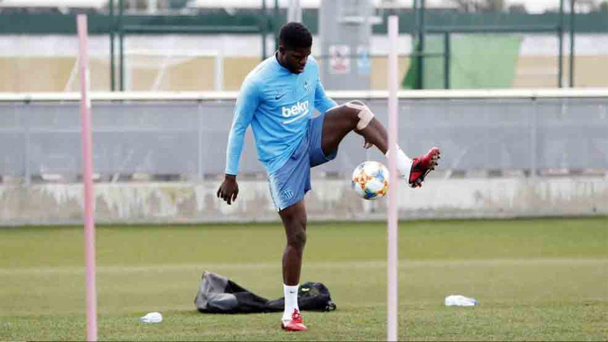 Umtiti se entrena al margen del grupo