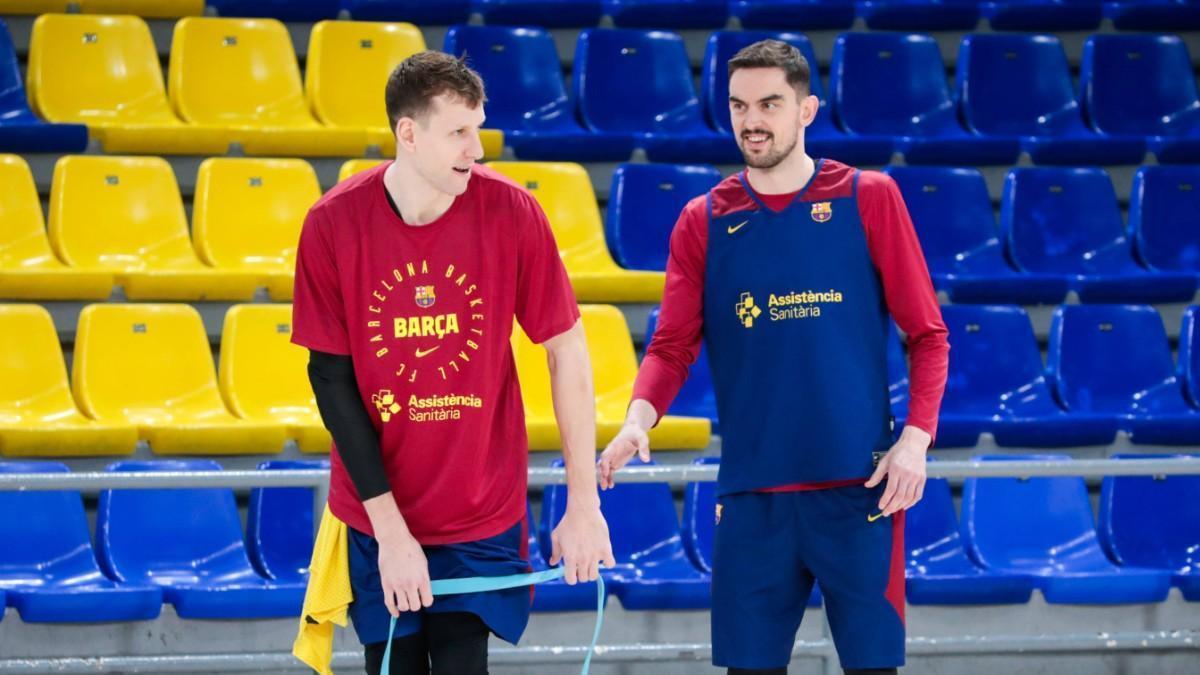 El Barça completa su penúltimo entrenamiento en el Palau antes de viajar a Valencia para disputar la Copa del Rey