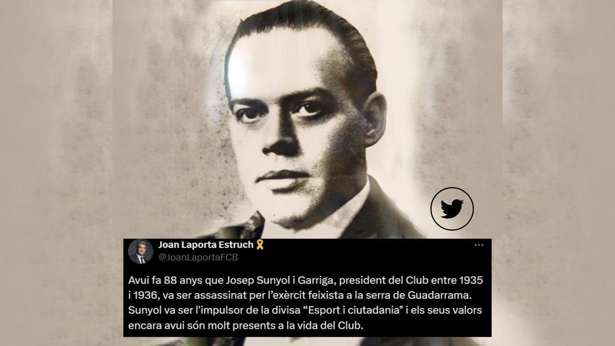 Joan Laporta conmemora el fallecimiento de Josep Sunyol