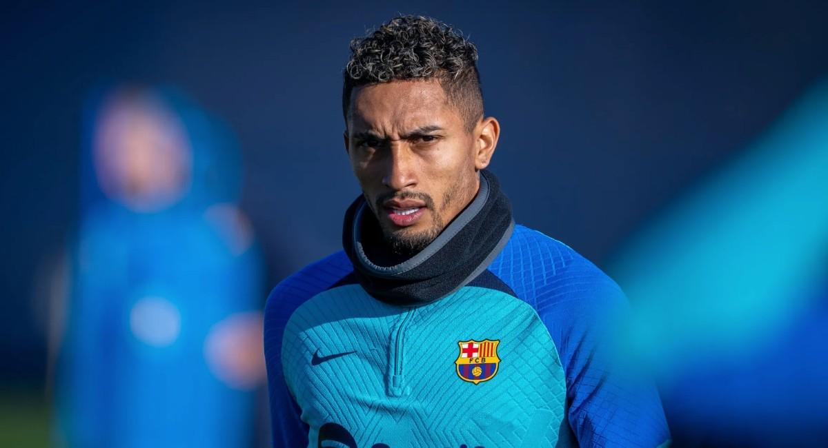 Raphinha, en un entrenamiento del Barça en la ciudad deportiva de Sant Joan Despí.