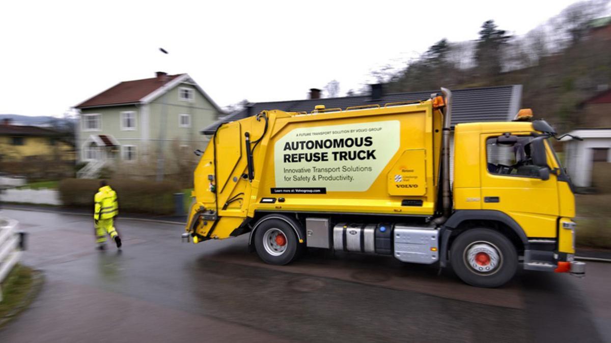 El camión de Volvo autónomo durante los ensayos.