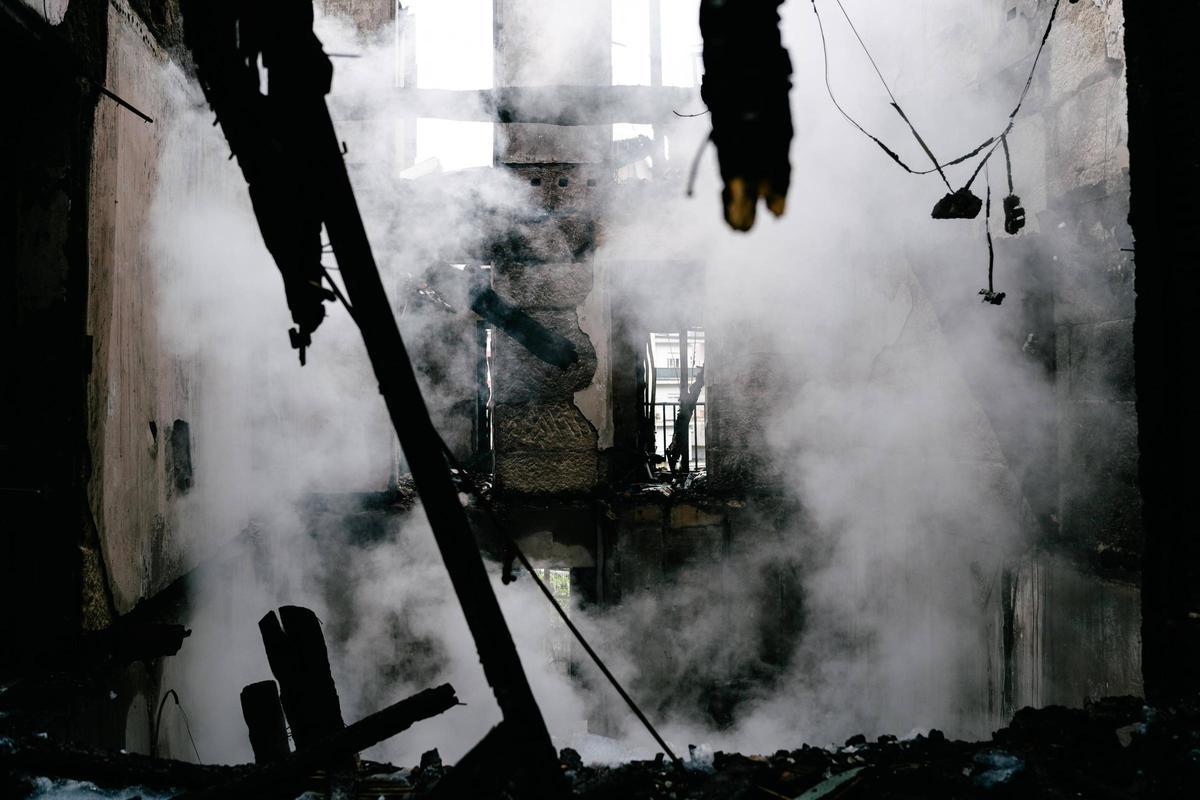 Estado de destrucción en el que ha quedado la antigua Casa de Baños.