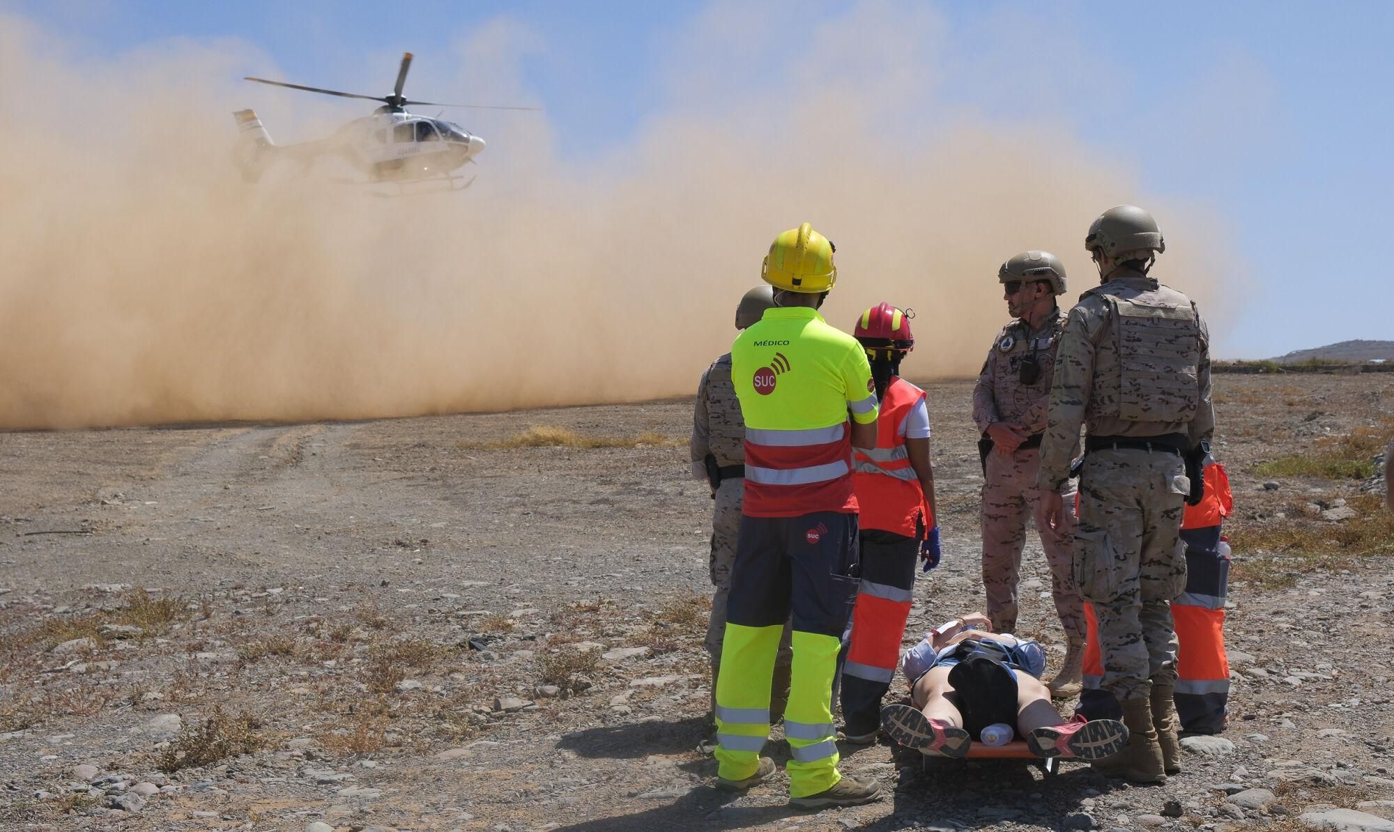 Ejercicio Canasar 2025: simulacro de accidente aéreo en Mogán