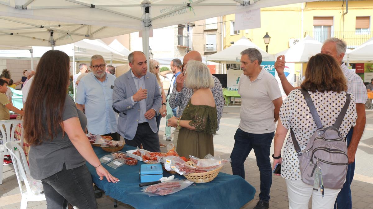 Las autoridades visitaron los stands de la feria de Castellnovo.