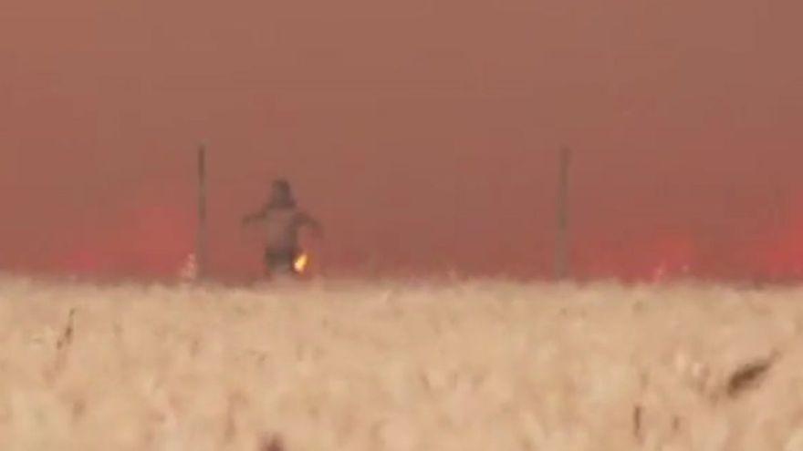 Vídeo | Angustiosas imágenes de la huida del hombre engullido por las llamas en Zamora