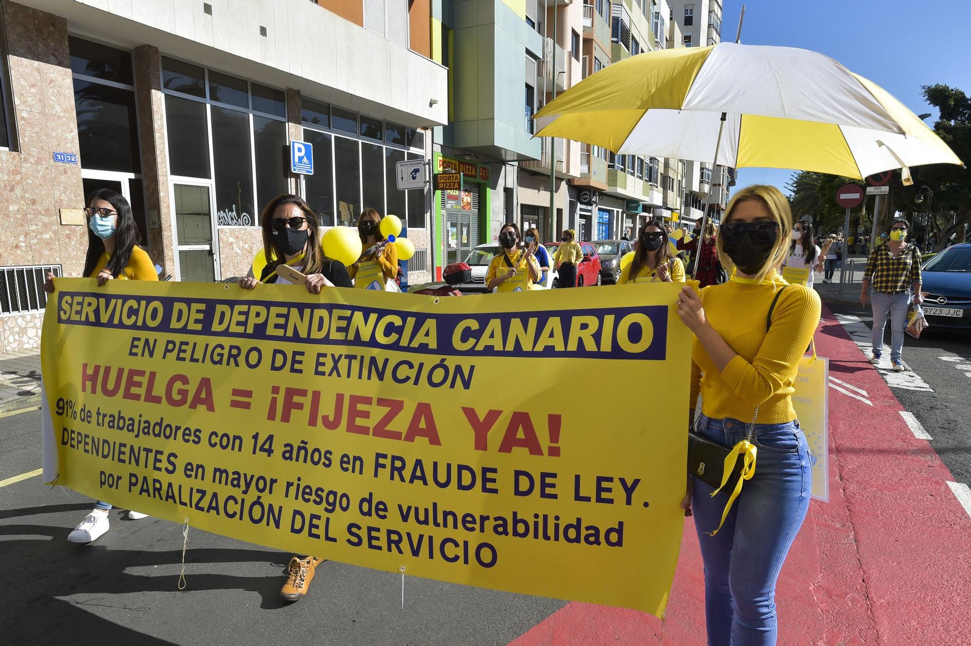 Manifestación de empleados públicos en Las Palmas de Gran Canaria