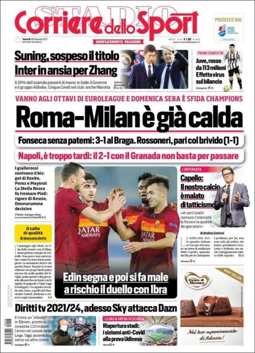 CORRIERE DELLO SPORT viernes 26 febrero 2021