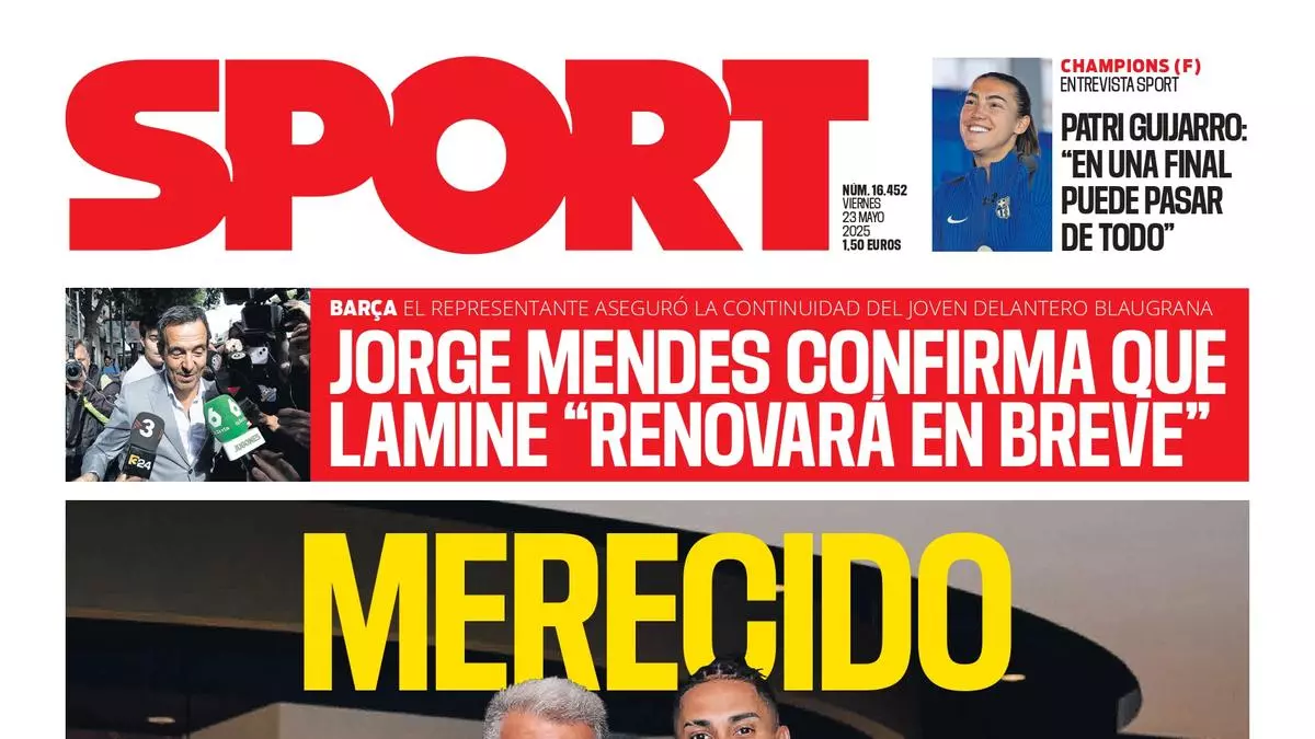 La portada de SPORT de hoy viernes, 23 de mayo de 2025
