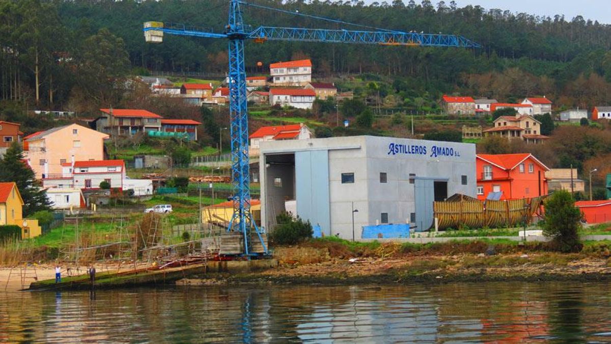 Las instalaciones de Astilleros Amado en O Freixo, Outes, ahora en venta