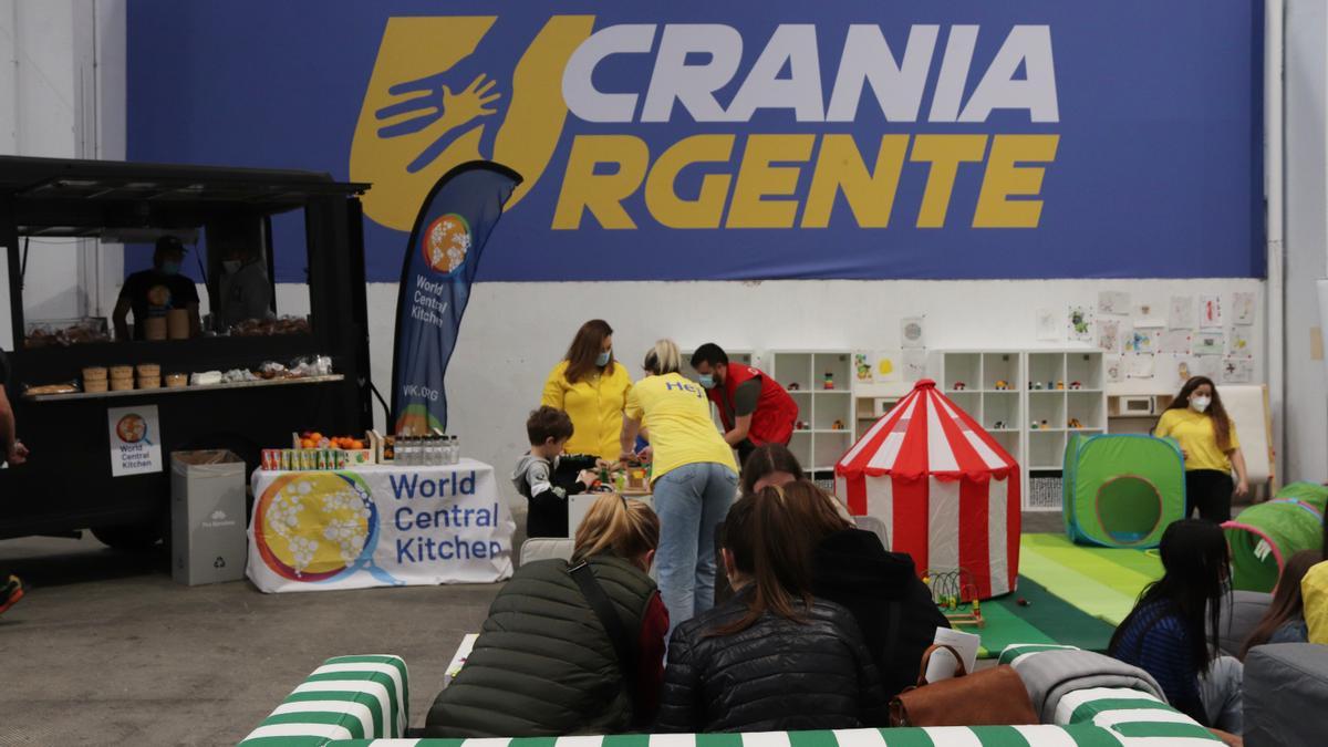 Centre de refugiats ucraïnesos a la Fira de Barcleona, a Montjuïc