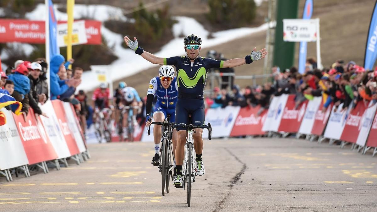 Alejandro Valverde se proclama vencedor de la tercera etapa de la Volta