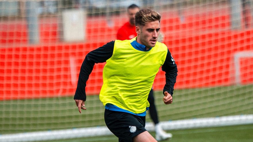Robert Navarro, en un entrenamiento en Son Bibiloni.