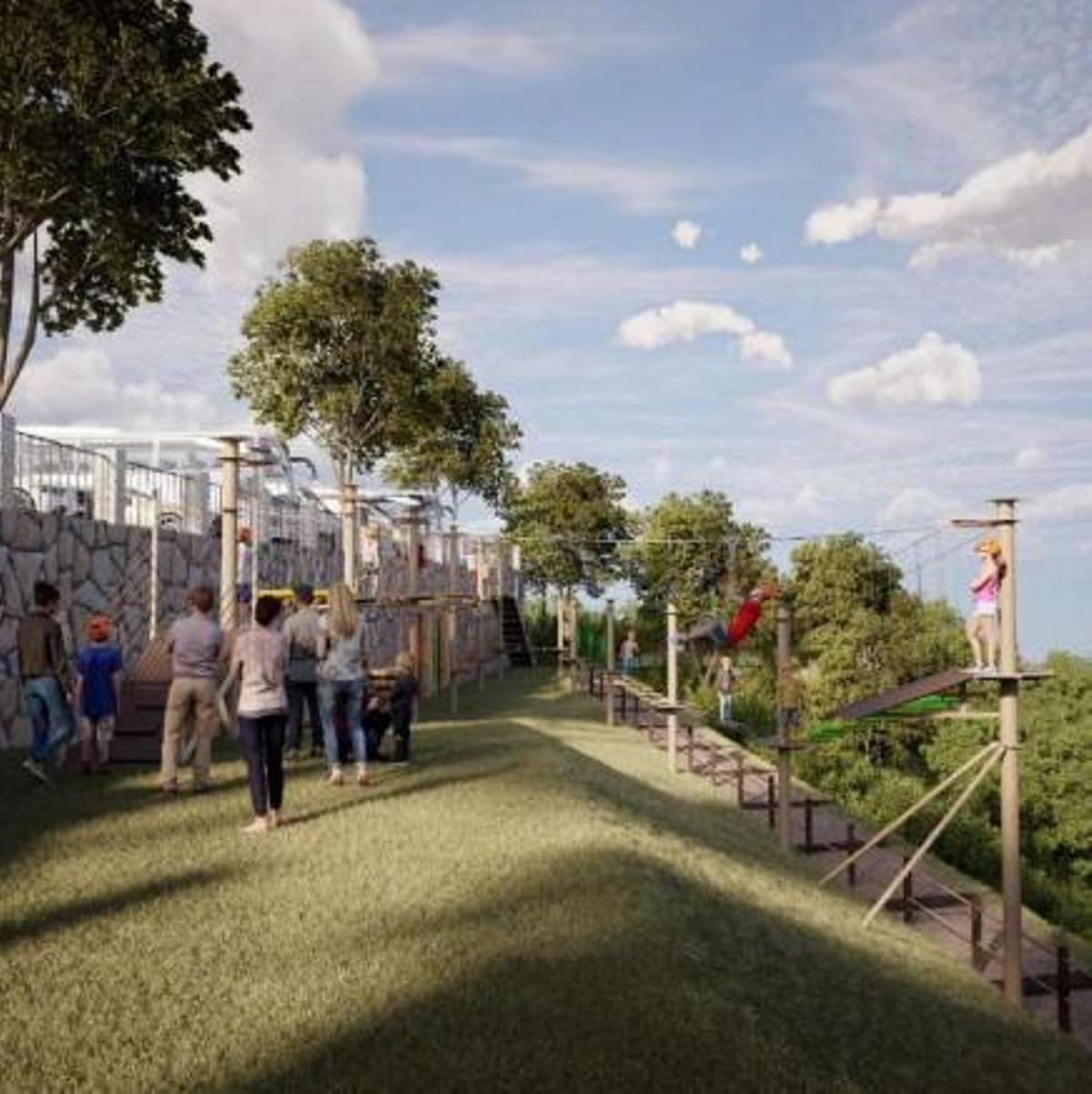 Otra de las recreaciones del futuro parque multiaventura.