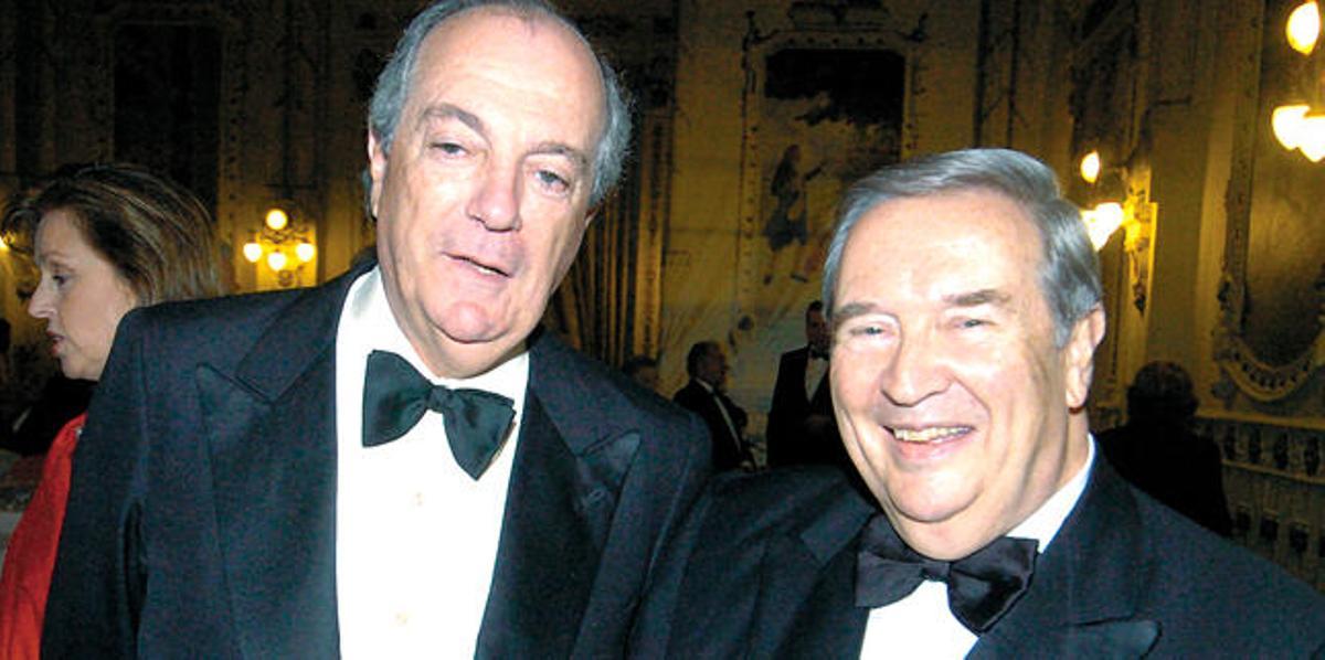 Cambreleng, junto a Saavedra, en abril de 2008, en un homenaje que les brindó 'Amigos Canarios de la Ópera'.