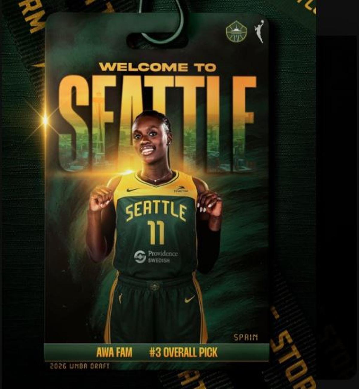 Awa Fam, con los colores del que será su equipo en la WNBA.