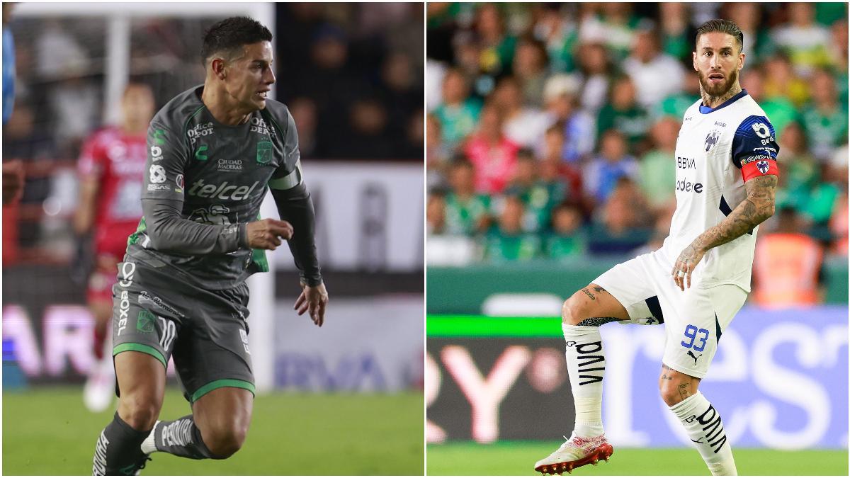 James Rodríguez y Sergio Ramos en acción en México