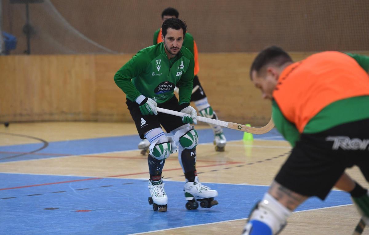 Toni Pérez, en un entrenamiento del Liceo esta temporada