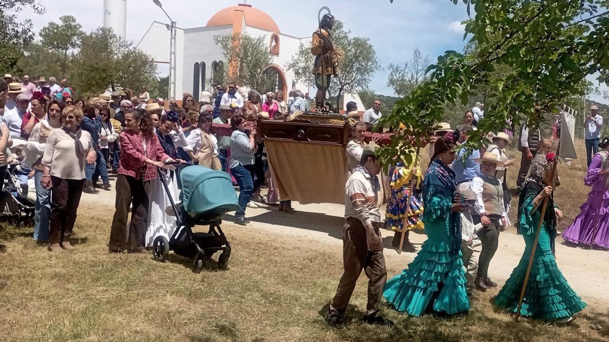 Procesión de San Isidro el pasado domingo por la pradera del Culebrín