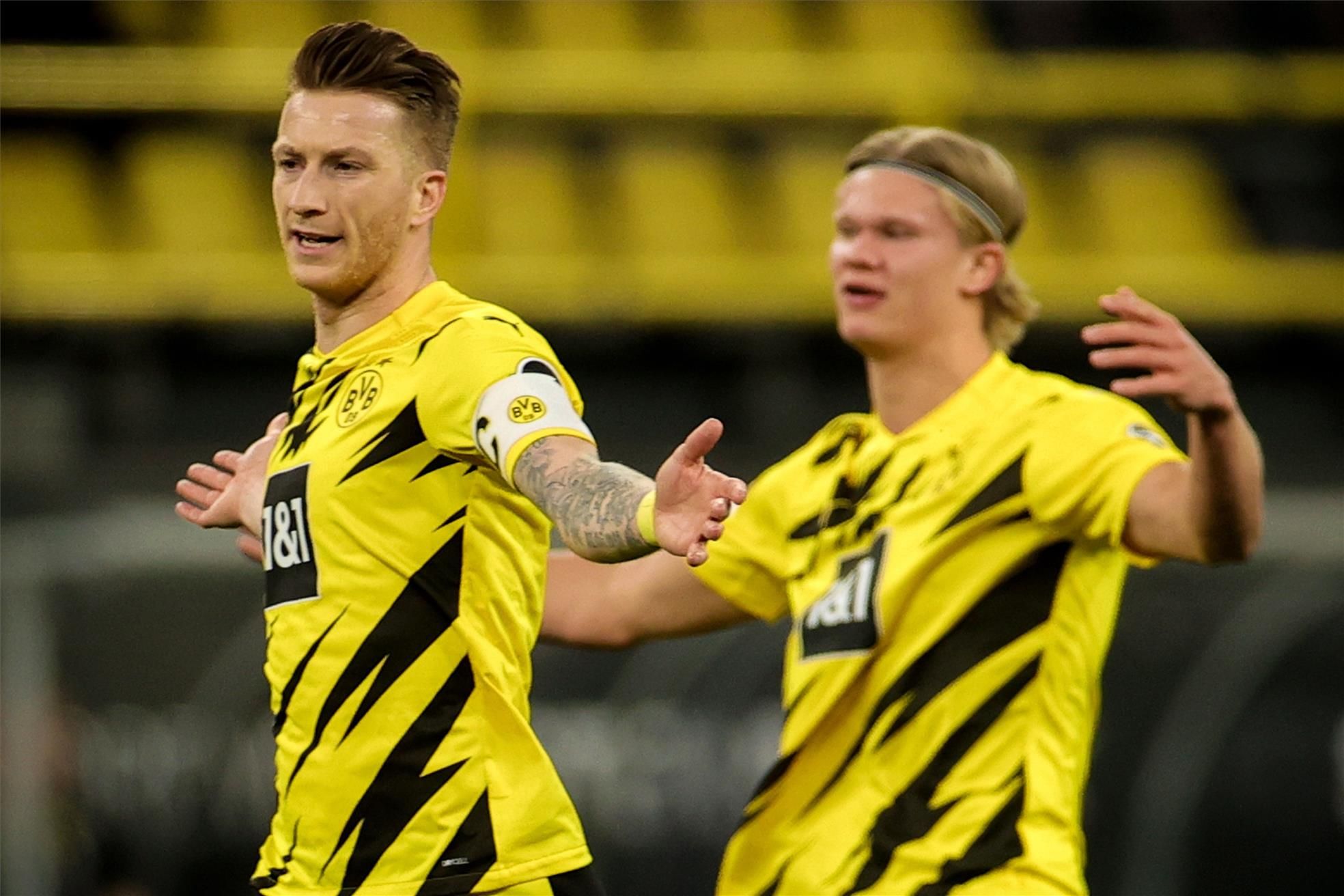 Reus abrió la lata para el Dortmund después de un penalti fallado por Haaland