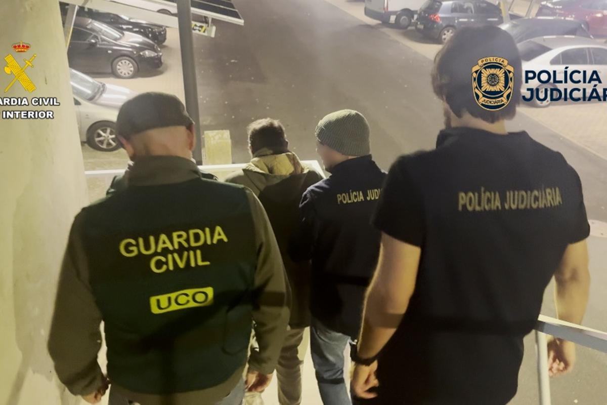 Un momento de la detención de Natalio Grueso al sur de Portugal el pasado jueves día 4.