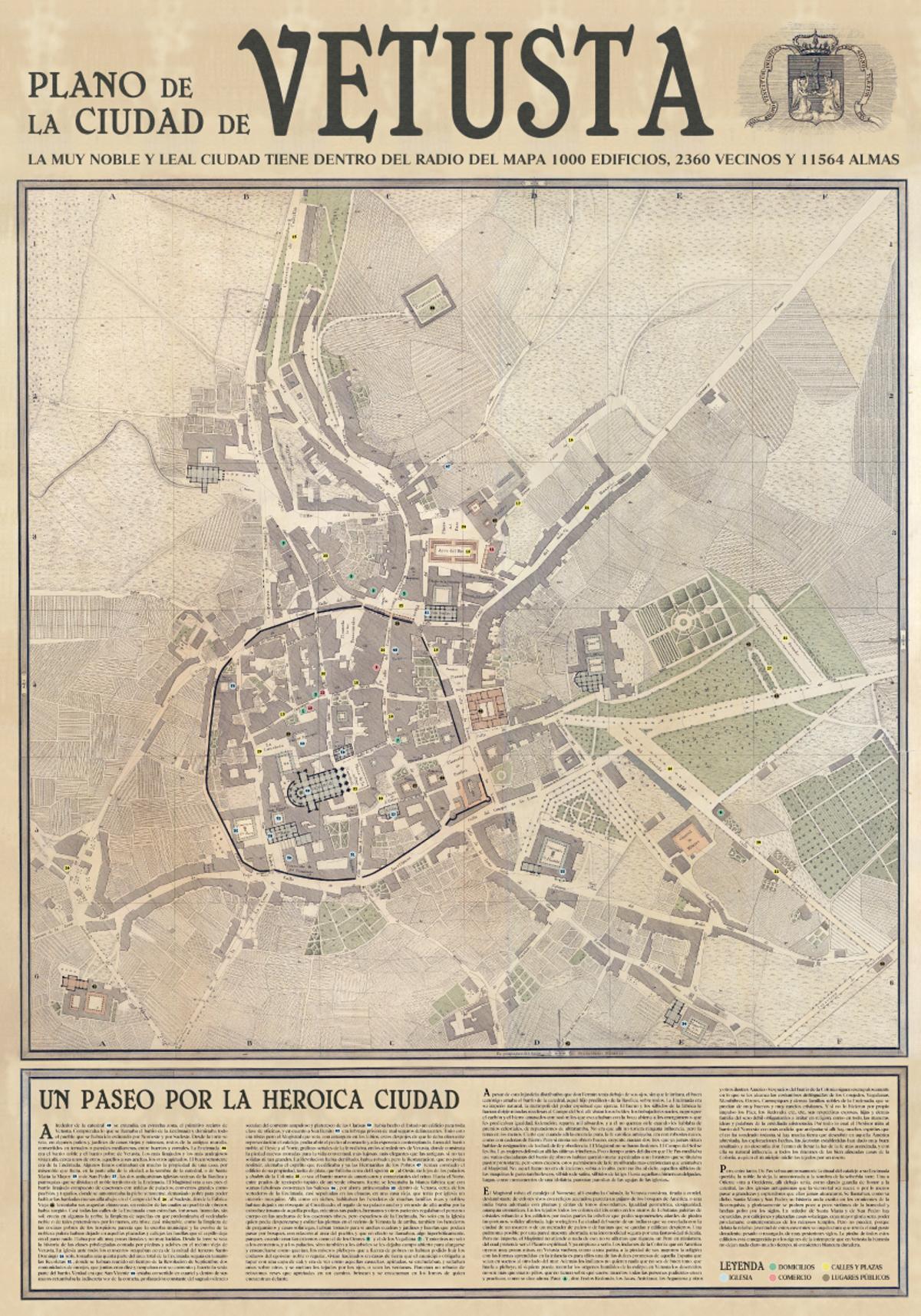 Una de las caras del mapa del Oviedo de &quot;La Regenta&quot;