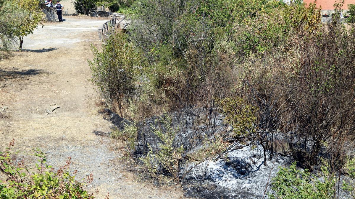 La zona on va aparèixer la dona calcinada a Sant Vicenç