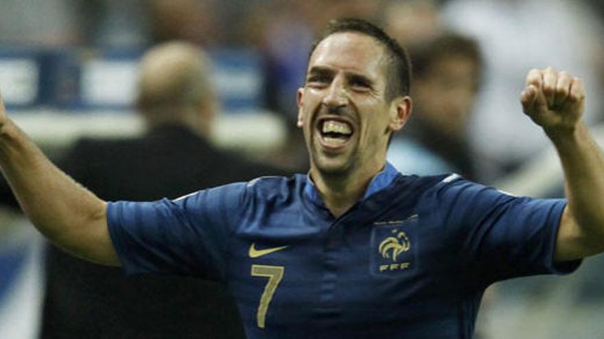 Ribéry celebra un gol ante Bielorrusia.