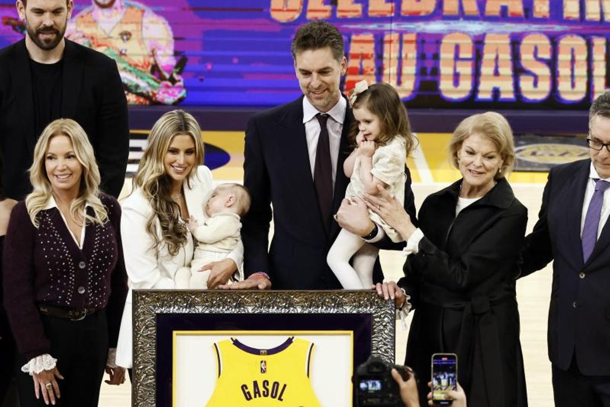 Las mejores imágenes de la ceremonia de la retirada de la camiseta de Pau Gasol con los Lakers