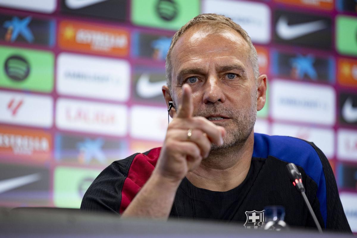 Hansi Flick, en rueda de prensa