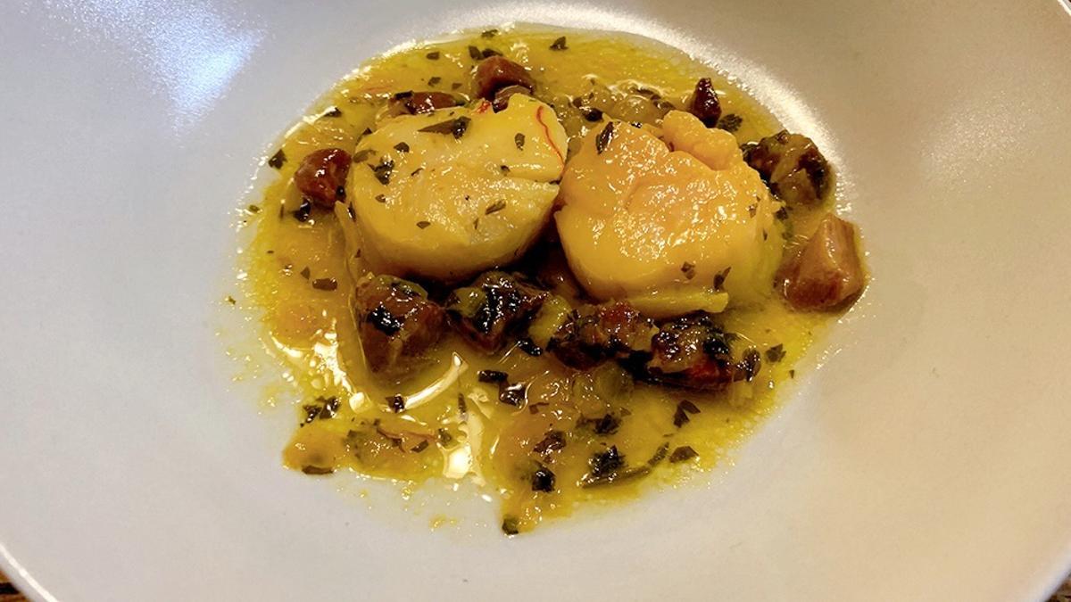 Vieiras con jamón