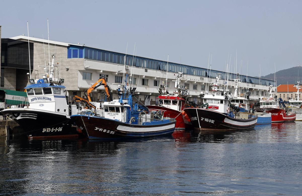 Barcos amarrados en el puerto vigués de O Berbés.