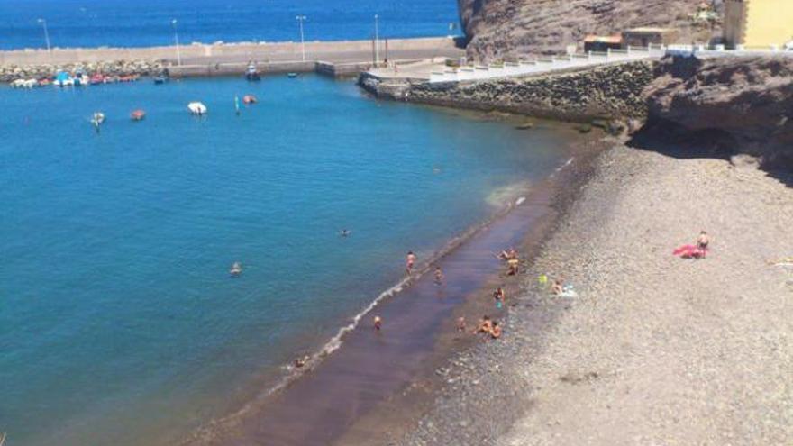 Aspecto que presentaba este viernes la playa de La Aldea